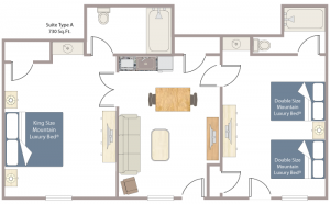 Floor Plan Two Bedroom Suite