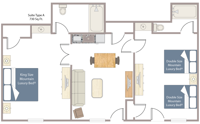 Floor Plan Two Bedroom Suite Fox Hotel & Suites